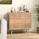 4-Drawer Dresser Cabinet Storage Organizer Rubber Leg with Rail-Natural by LJGDeals