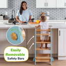 Adjustable Toddler Kitchen Tower with Safety Bars