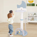 4-In-1 Kids Basketball Hoop with Moon-shaped Electronic Scoreboard and Play Set-Blue by LJGDeals