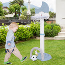 4-In-1 Kids Basketball Hoop with Moon-shaped Electronic Scoreboard and Play Set-Blue by LJGDeals