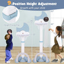 4-In-1 Kids Basketball Hoop with Moon-shaped Electronic Scoreboard and Play Set-Blue by LJGDeals