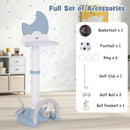 4-In-1 Kids Basketball Hoop with Moon-shaped Electronic Scoreboard and Play Set-Blue by LJGDeals