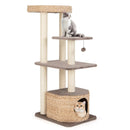4-Layer Cat Tower with Scratching Posts Condo and Washable Cushions-Coffee by LJGDeals