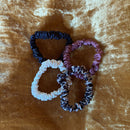 4 Pack Satin Hair Tie Pack in Black / Brown / Cheetah / Nude | Stretchy Scrunchies Hair Accessory