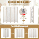 66 Inch Boho 4-Panel Room Divider Privacy Screen with Carved Pattern by LJGDeals