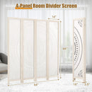 66 Inch Boho 4-Panel Room Divider Privacy Screen with Carved Pattern by LJGDeals