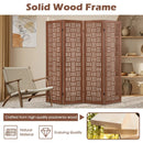 4-Panel Solid Wood Room Divider Folding Partition Stand