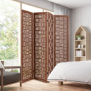 4-Panel Solid Wood Room Divider Folding Partition Stand