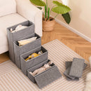4-Step Dog Stairs Non-slip Foldable Dog Ramp with Adjustable Steps-Grey by DirectDeals