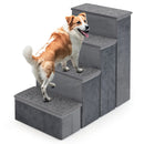 4-Step Dog Stairs Non-slip Foldable Dog Ramp with Adjustable Steps-Grey by DirectDeals