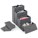 4-Step Dog Stairs Non-slip Foldable Dog Ramp with Adjustable Steps-Grey by DirectDeals