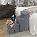 4-Step Dog Stairs Non-slip Foldable Dog Ramp with Adjustable Steps-Grey by DirectDeals