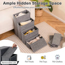 4-Step Dog Stairs Non-slip Foldable Dog Ramp with Adjustable Steps-Grey by DirectDeals