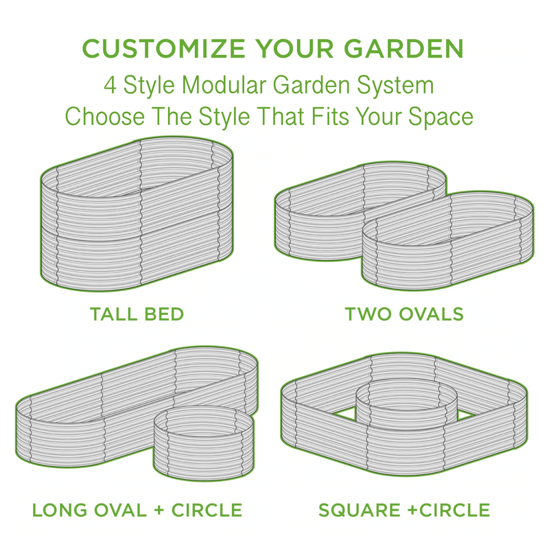 Olle 4-Style Modular Galvanized Raised Garden Beds [Build 1 of 4 Configurations]