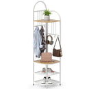 4-Tier Coat Rack Corner Hall Tree with Shoe Storage Bench by DirectDeals