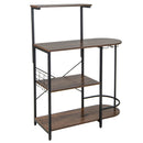 4-Tier Kitchen Bakers Rack with 6 S-Hooks and Stemware Racks-Rustic Brown by LJGDeals