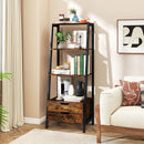 4-Tier Ladder Shelf with 2 Drawers 52.5 Inch Tall Freestanding Bookcase by LJGDeals