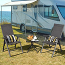 2 Pieces Patio Folding Dining Chairs Aluminium Adjustable Back-Gray by LJGDeals