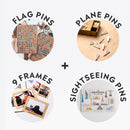 Bundle: Photo Frames, Flags, Airplane, and Sightseeings Pins