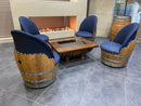 Whiskey & Wine Barrel Coffee Table Set — 4 Chairs
