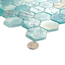 Aqua 12x12 Matte Hexagon Glass Mosaic Tile (10 pack, 9.6 sq ft/case) - Sample