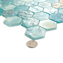 Aqua 12x12 Matte Hexagon Glass Mosaic Tile (10 pack, 9.6 sq ft/case)