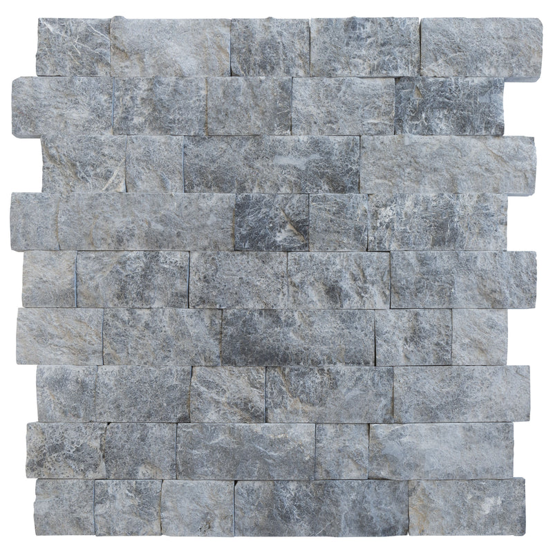 Silver Shadow Split Face Marble Wall Tile 4"x Free Length