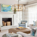 4-Light Golden or Black Modern Crystal Island Pendant Light