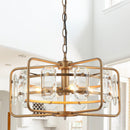 4-Light Golden or Black Modern Crystal Island Pendant Light