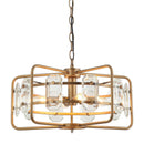 4-Light Golden or Black Modern Crystal Island Pendant Light