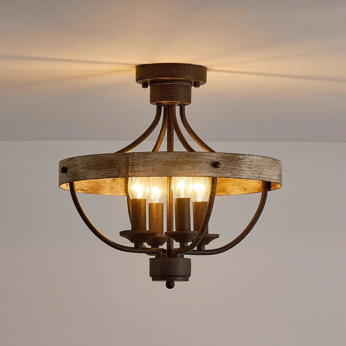 4-Light Industrial Ceiling Light, photo 5 of 10