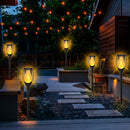 4-Pack Solar Flickering Flames Torch Lights Outdoor Dusk to Dawn Auto On/Off 29 Inch