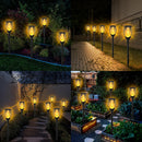 4-Pack Solar Flickering Flames Torch Lights Outdoor Dusk to Dawn Auto On/Off 29 Inch
