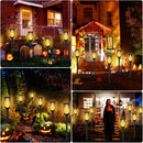 4-Pack Solar Flickering Flames Torch Lights Outdoor Dusk to Dawn Auto On/Off 29 Inch