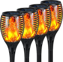 4-Pack Solar Flickering Flames Torch Lights Outdoor Dusk to Dawn Auto On/Off 29 Inch