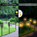 4-Pack Solar Flickering Flames Torch Lights Outdoor Dusk to Dawn Auto On/Off 29 Inch