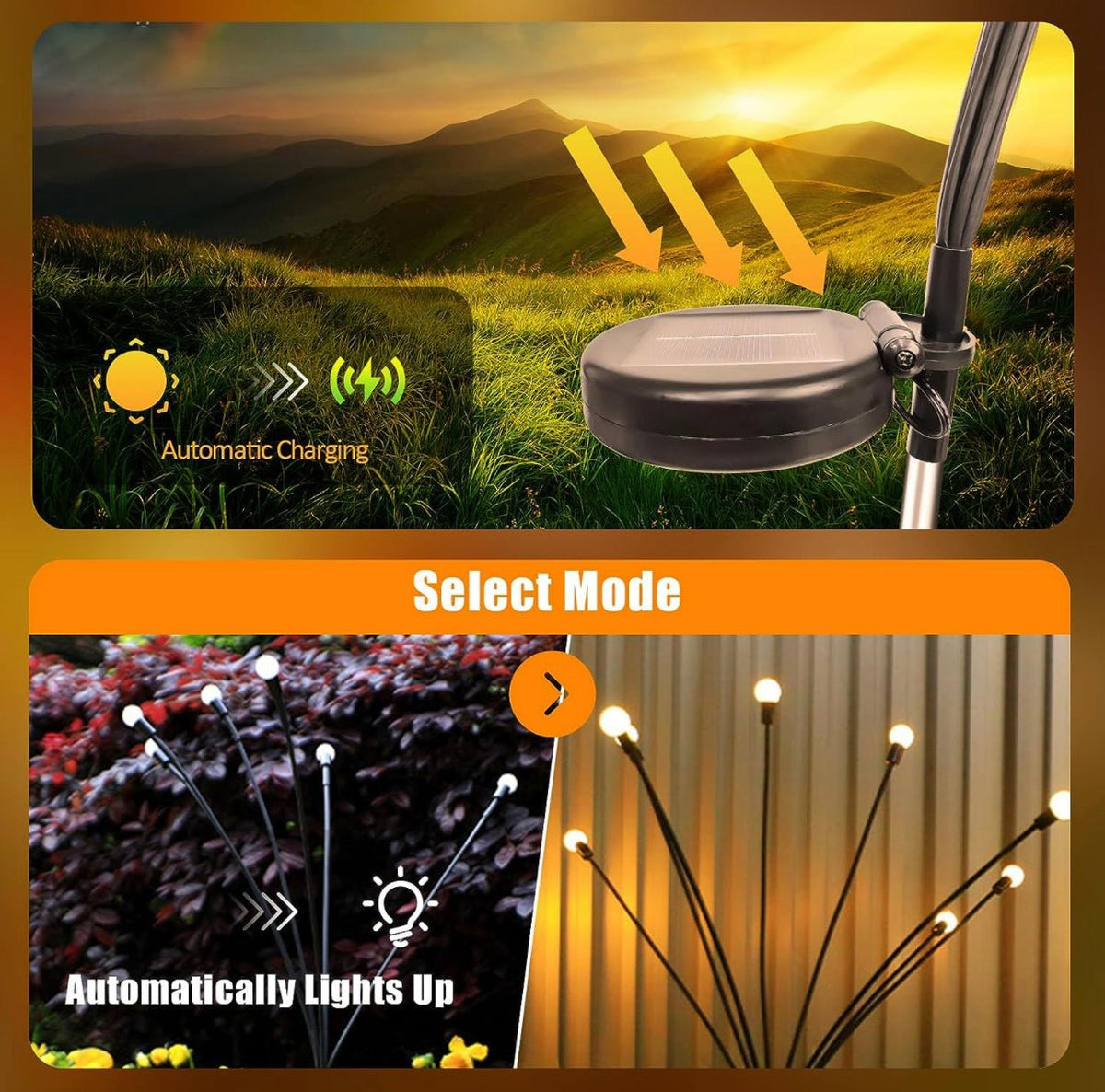 4 Pack Solar Powered Light FireFly Upgraded 8 LED, photo 7 of 7
