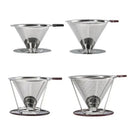 4 pack stainless steel double layer coffee filter funnel kitchen set by Decorbites