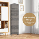 4-Panel Folding Privacy Screen with Hand-woven Pattern for Home Office Living Room-Gray by LJGDeals