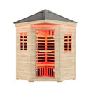 Thermora Monaco 4-Person Low EMF Spruce Wood Outdoor Infrared Sauna With Bluetooth Speakers And LED Lights (SAK16270)