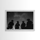 Cowboy Prints Framed Wall Art, Western Decor, Farmhouse Decor, Cowboy Photography, Gloss Metal Wall Art, Wood Framed Rustic Decor
