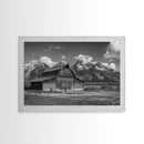 Old Barn Wall Art, Framed Canvas Print or Metal Art, Rustic Homestead Framed Canvas Art, Vintage Old Barn Black and White Wall Art