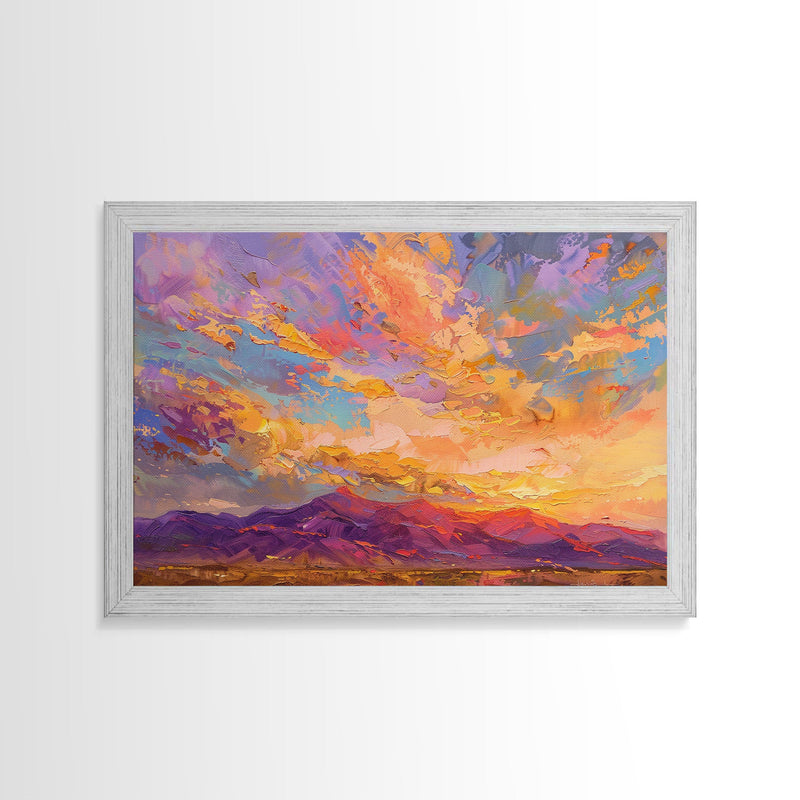 Arizona Desert Framed Art, Canvas Print, Canvas Art, Vintage Desert Decor, Pop Art, Mid Century Modern Style Home Decor, Wall Art