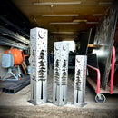 4-Sided Night Sky Pine Tree Solar Luminary Tube Light - Steel