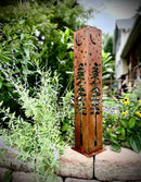 4-Sided Night Sky Pine Tree Solar Luminary Tube Light - Steel