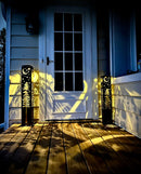 4-Sided Night Sky Pine Tree Solar Luminary Tube Light - Steel