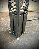 4-Sided Night Sky Pine Tree Solar Luminary Tube Light - Steel