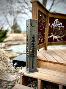 4-Sided Night Sky Pine Tree Solar Luminary Tube Light - Steel