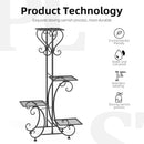 GobekUsa 4-Tier Metal Plant Stand - Indoor/Outdoor Display