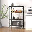 4-Tier Foldable Storage Rack with Wheels - 180 lbs Capacity by LJGDeals